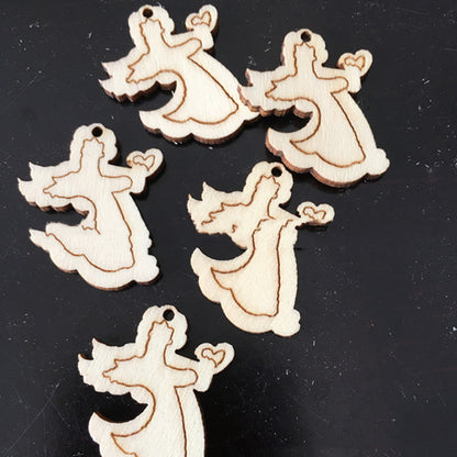 Creative Christmas Series Wood Chip Decoration Pendant