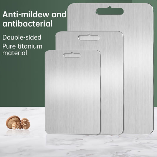 Medical - grade Pure Titanium Double - Sided Kitchen Cutting Board. Easy to clean.