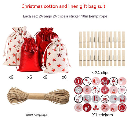 Gilding Linen Christmas Cloth Bag Kit