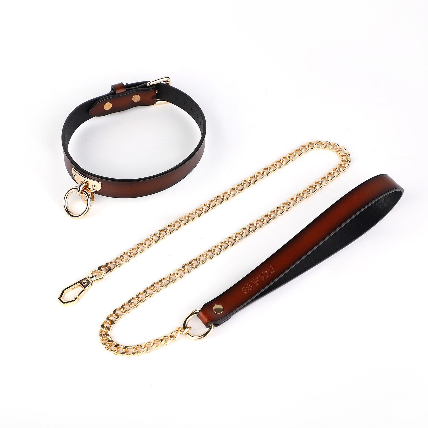 Men's And Women's Genuine Leather Collar Adult Supplies Bound Leather Collar