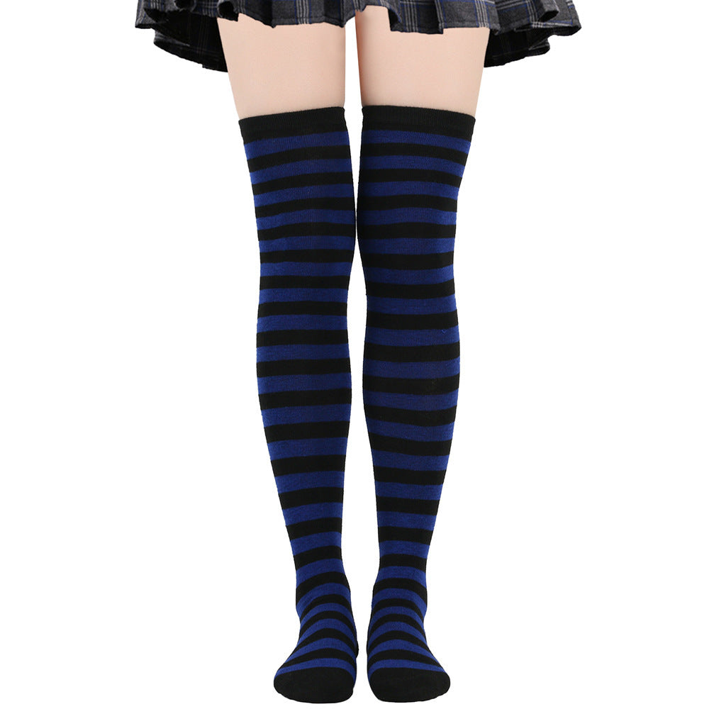 Striped Socks Hold-ups Women Over The Knee Halloween