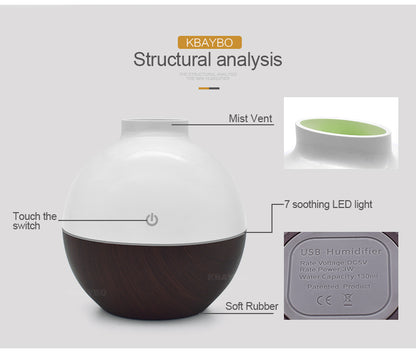 Wood grain home office desk mute humidifier