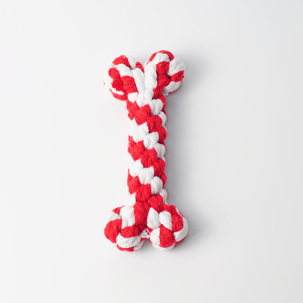 Dog Knot Rope Heat Shape Toys Strong Pull Aggressive Biting Interactive Woven Products For Pets Chewing