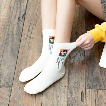 Childlike Illustration Socks Home Cartoon Series Socks