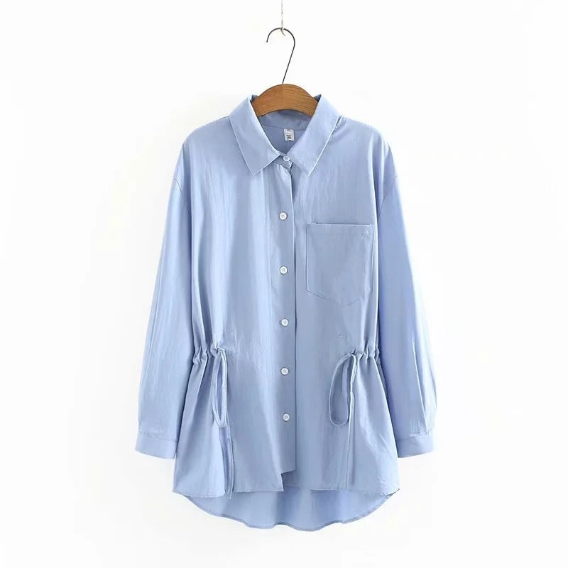 Waist Long-sleeved Shirts Are Stylish And Slim All-match