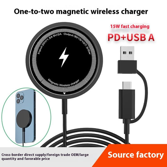 1-to-2 PD Magnetic Wireless Charger
