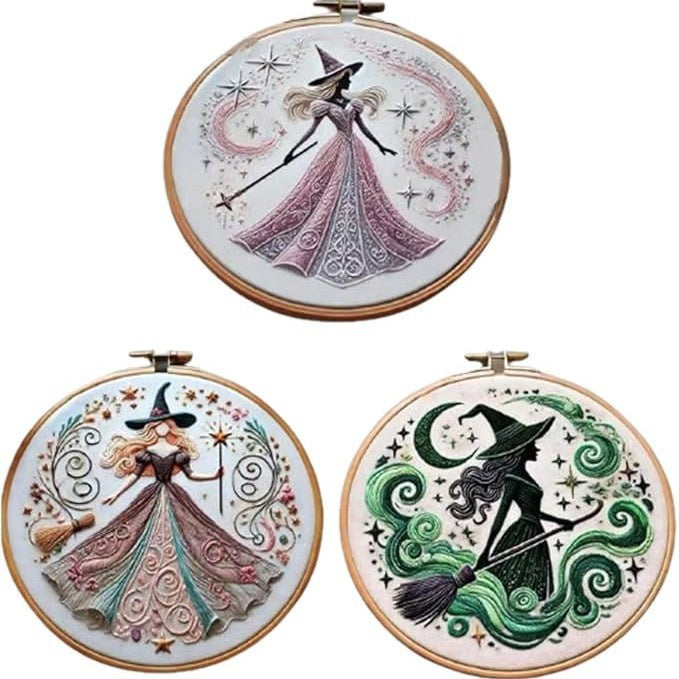Witch Embroidery KIT Witch Embroidery KIT DIY Embroidery Material Package
