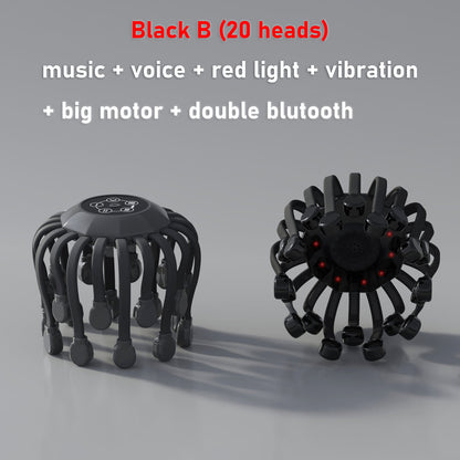 20Massage Heads Orange Scalp Head Massager Red Light Therapy Vibrator Octopus Scratcher For Relaxation Stress Migraine