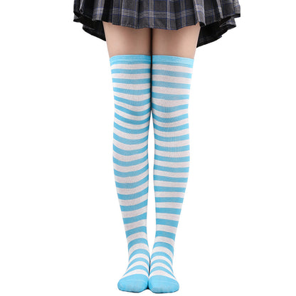 Striped Socks Hold-ups Women Over The Knee Halloween