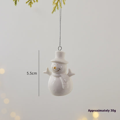 Mini House Ceramic Christmas Tree Small Pendant