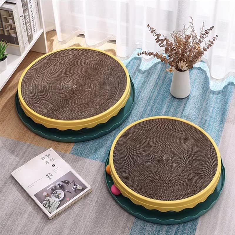 Round Cat Scratcher Toy Cat Scratcher Pad With Ball Interactive Training Exercise Mouse Play Toy With Ball Scratching Board Cat Scratcher Interactive Cat Toys For Indoor Cats Exercise Play