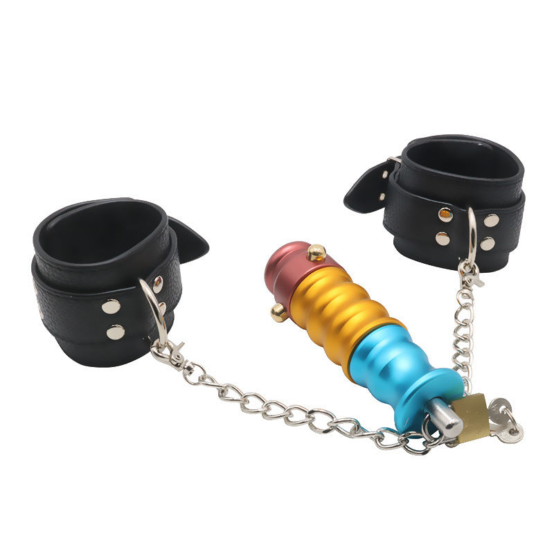 Metal handcuffs anal plug lock alternative sex toys