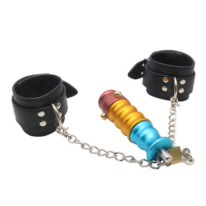 Metal handcuffs anal plug lock alternative sex toys