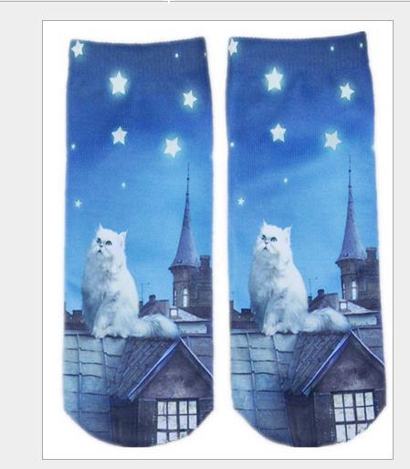 3D Printing Socks Flip Flops Cartoon Creative Socks Men And Women Couple Socks