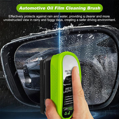 Car Glass Oil Film Remover with Sponge Cleaning Brush, Ideal for Front Inner Windshield Cleaning