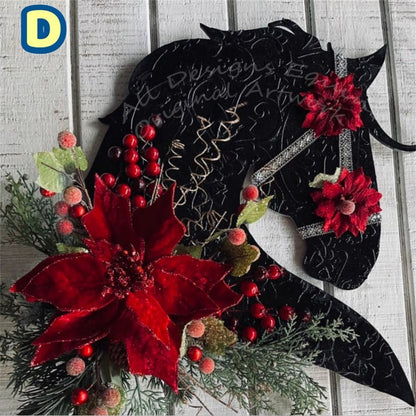 Horse Head Garland Christmas Decoration With Balls