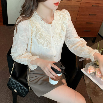 Women's Western-style Age-reducing Design Fashion Tops And Bottoming Shirts
