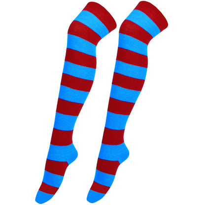 Striped Socks Hold-ups Women Over The Knee Halloween