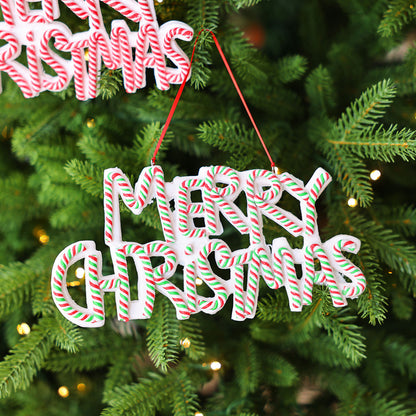 Merry Christmas Letter Plate Polymer Clay Christmas Tree Ornaments