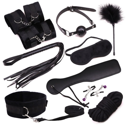 Sex Toys Plush 10-Piece Set Bundled And Bound Alternative Adult Products Couple Flirting Set