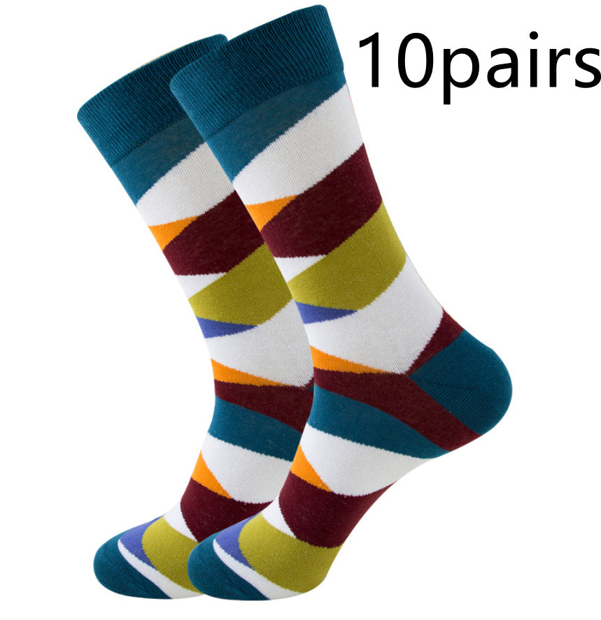 Striped Men's Socks Square Tube Socks Wave Women's Socks