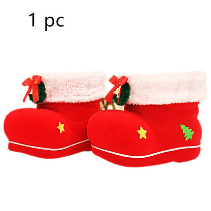 Large Christmas Red Flocking Candy Boots