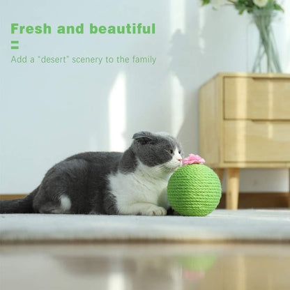 Interactive Tumbler Cactus Cat Scratcher Ball Catnip Toys Natural Sisal Scraper Tree Tower For Cat Indoor Play Hunting Exercise