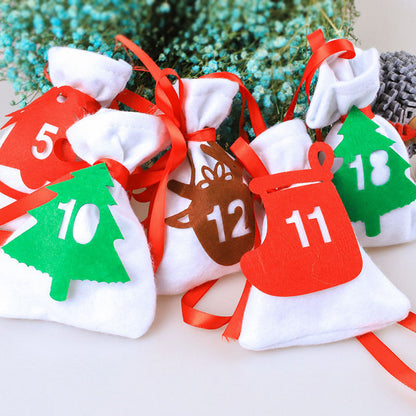 Christmas 11x16cm Hanging Countdown Calendar Bag