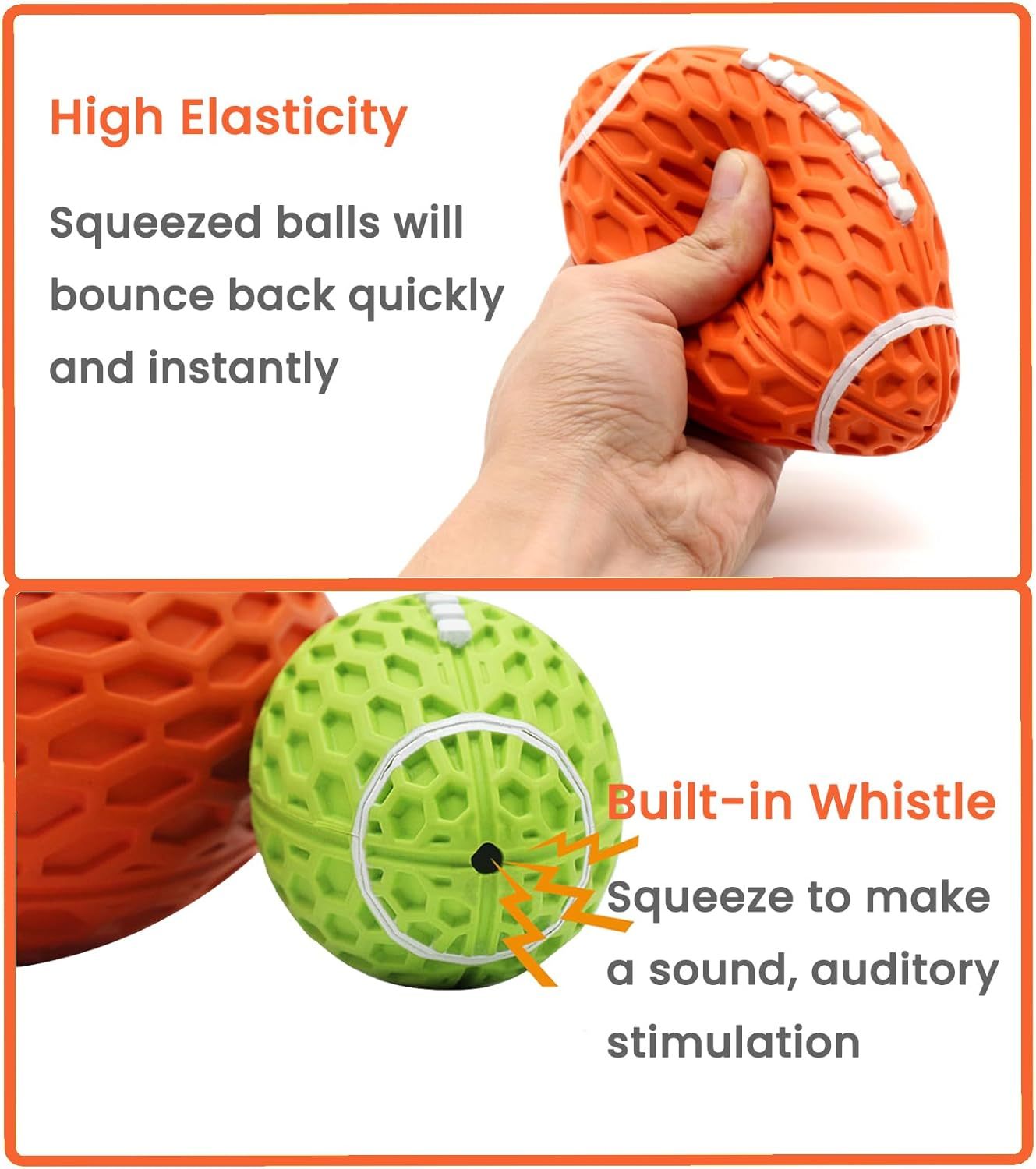 Dog Toys Durable And Squeaky Rugby Dog Toy, Perfect For Aggressive Chewers, Large Dogs, And Rough Playtime