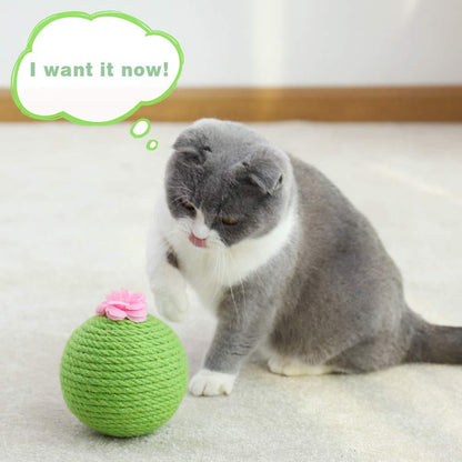 Interactive Tumbler Cactus Cat Scratcher Ball Catnip Toys Natural Sisal Scraper Tree Tower For Cat Indoor Play Hunting Exercise