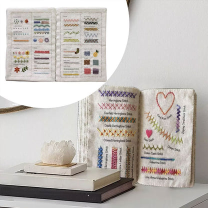 DIY Imitation Linen Sewing Book with Embroidery. Personalize, Improve Skills. Portable
