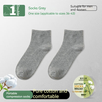 Disposable Socks Pure Cotton Compression Socks Summer Portable Sweat-absorbent Breathable