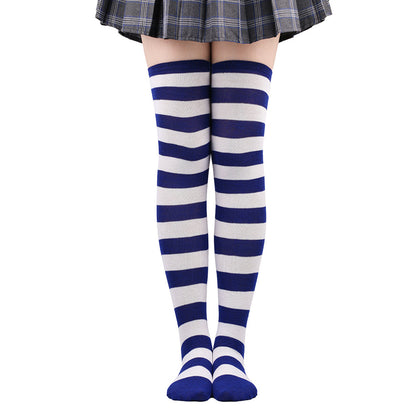 Striped Socks Hold-ups Women Over The Knee Halloween