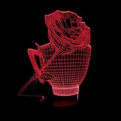 3D Rose Flower Night Light