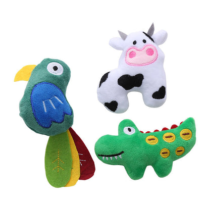 Cow Parrot Shape Cat Toy Cute Plush Animal Toys With Catnip Interactive Play Pet Supplies Tease Cat Bite Resistant