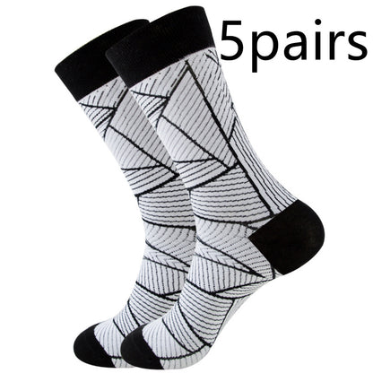 Striped Men's Socks Square Tube Socks Wave Women's Socks