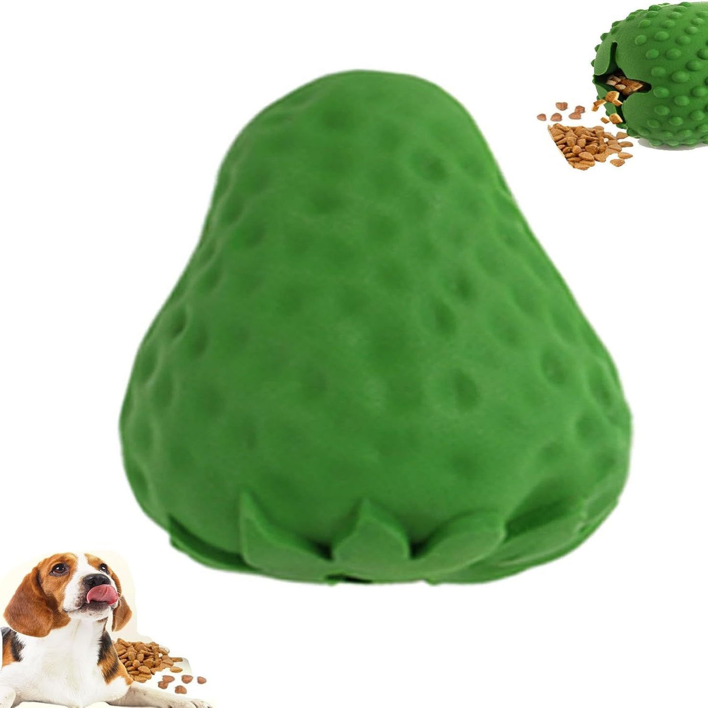 Strawberry Dog Chew Toy Durable Dog Treat Dispenser Interactive Toys IQ Training  Mental Enrichment Rubber Dog Dental Cleaning Toys For Small Medium Large Breed