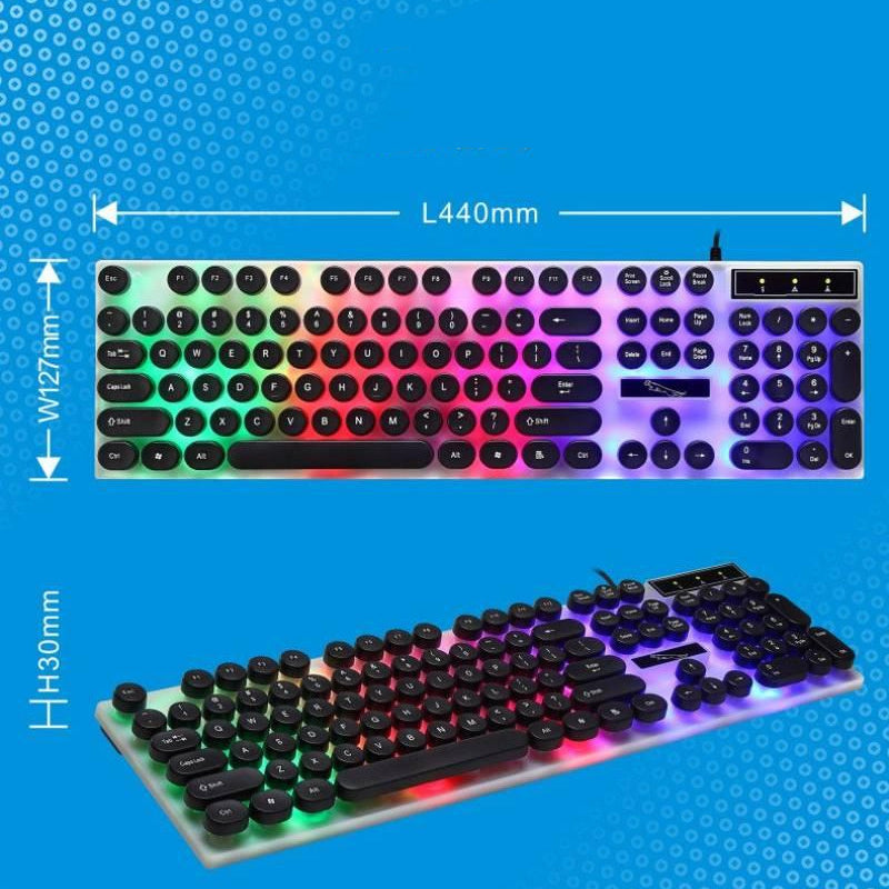 White Waterproof Glass Panel Round Keycap RGB LED