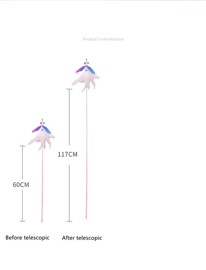 Fairy Feather Retractable Large Fluffy Feather Funny Cat Toy