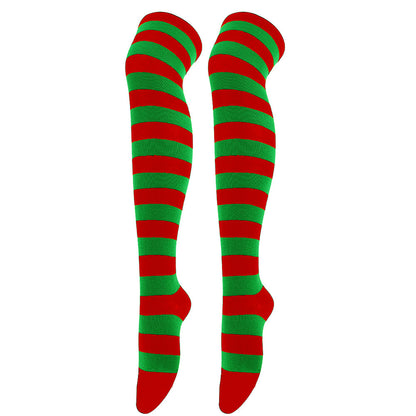 Striped Socks Hold-ups Women Over The Knee Halloween