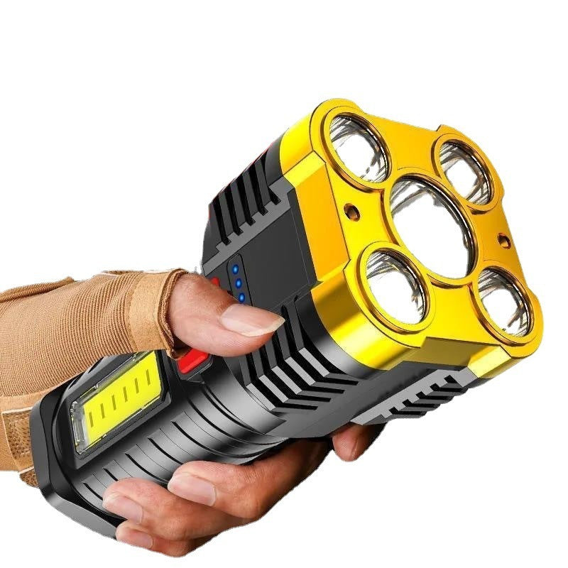 Strong Light Flashlight LED Strong USB Rechargeable