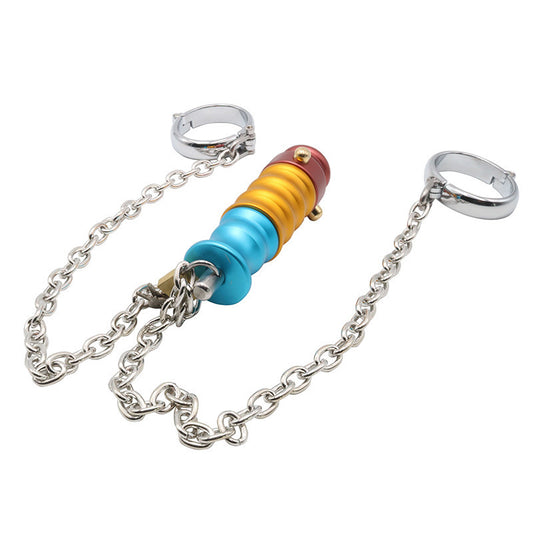Metal handcuffs anal plug lock alternative sex toys