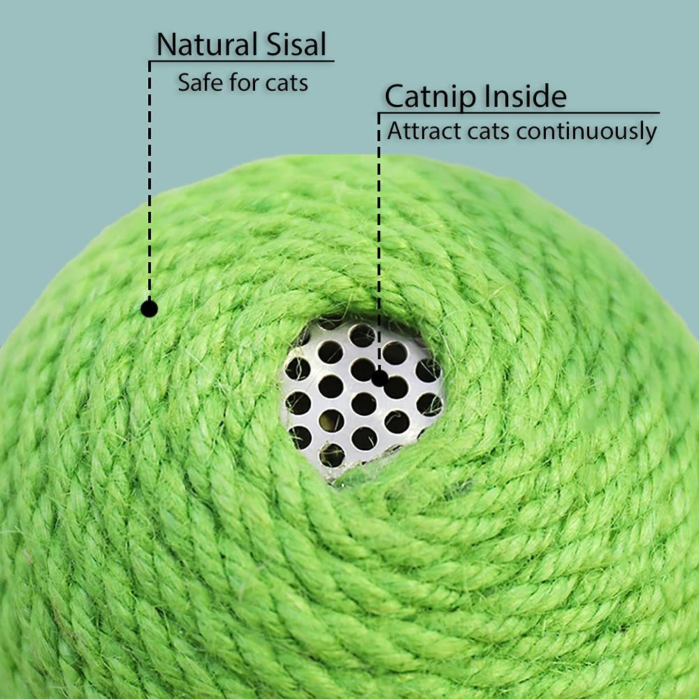 Interactive Tumbler Cactus Cat Scratcher Ball Catnip Toys Natural Sisal Scraper Tree Tower For Cat Indoor Play Hunting Exercise
