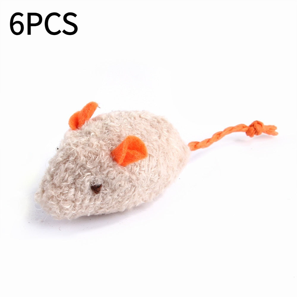 Pet Cat Plush Catnip Mouse Shape Interactive Toy