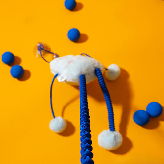 Pet Cat Toy Plush Telescopic Elastic Plush Funny Play Cat Toys Ring Mint Bell Happy High Quality Good Elastic Rope Cat Toys