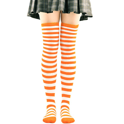 Striped Socks Hold-ups Women Over The Knee Halloween