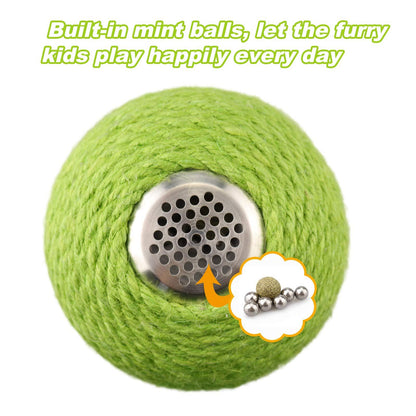 Interactive Tumbler Cactus Cat Scratcher Ball Catnip Toys Natural Sisal Scraper Tree Tower For Cat Indoor Play Hunting Exercise