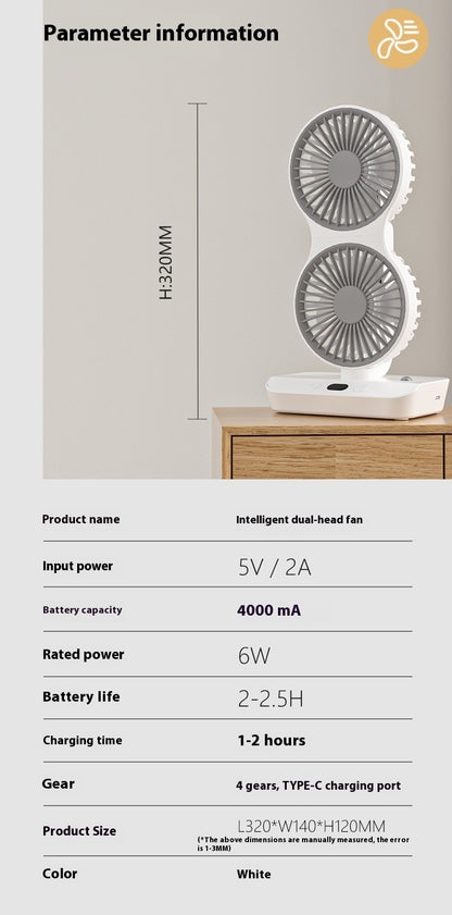 Multi Functional Dual Head Ultra Endurance Small Fan