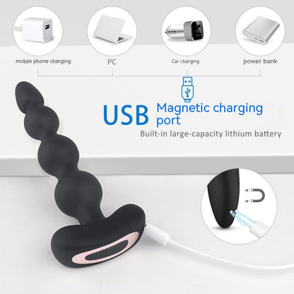 Wearing Back Court Vibration Pull Beads Butt Plug Remote Control Out Toys