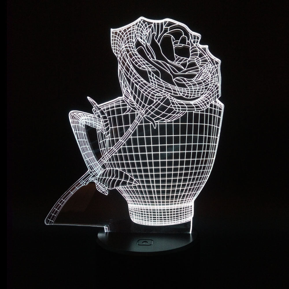 3D Rose Flower Night Light